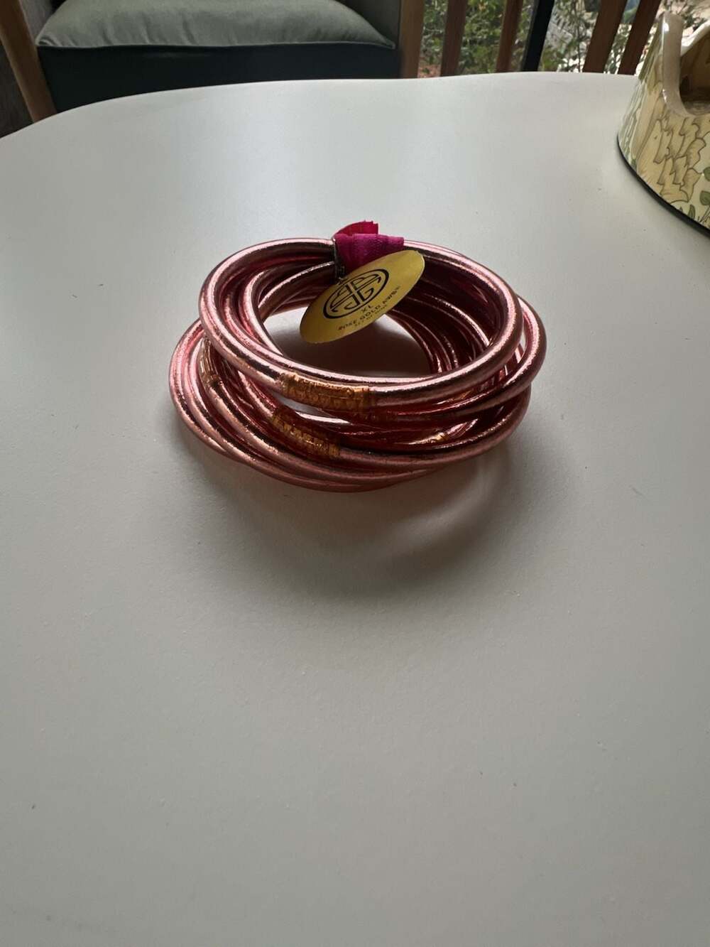 BuDhaGirl Rose Gold All Weather Bangles XL Set of 9 - Picture 3 of 3